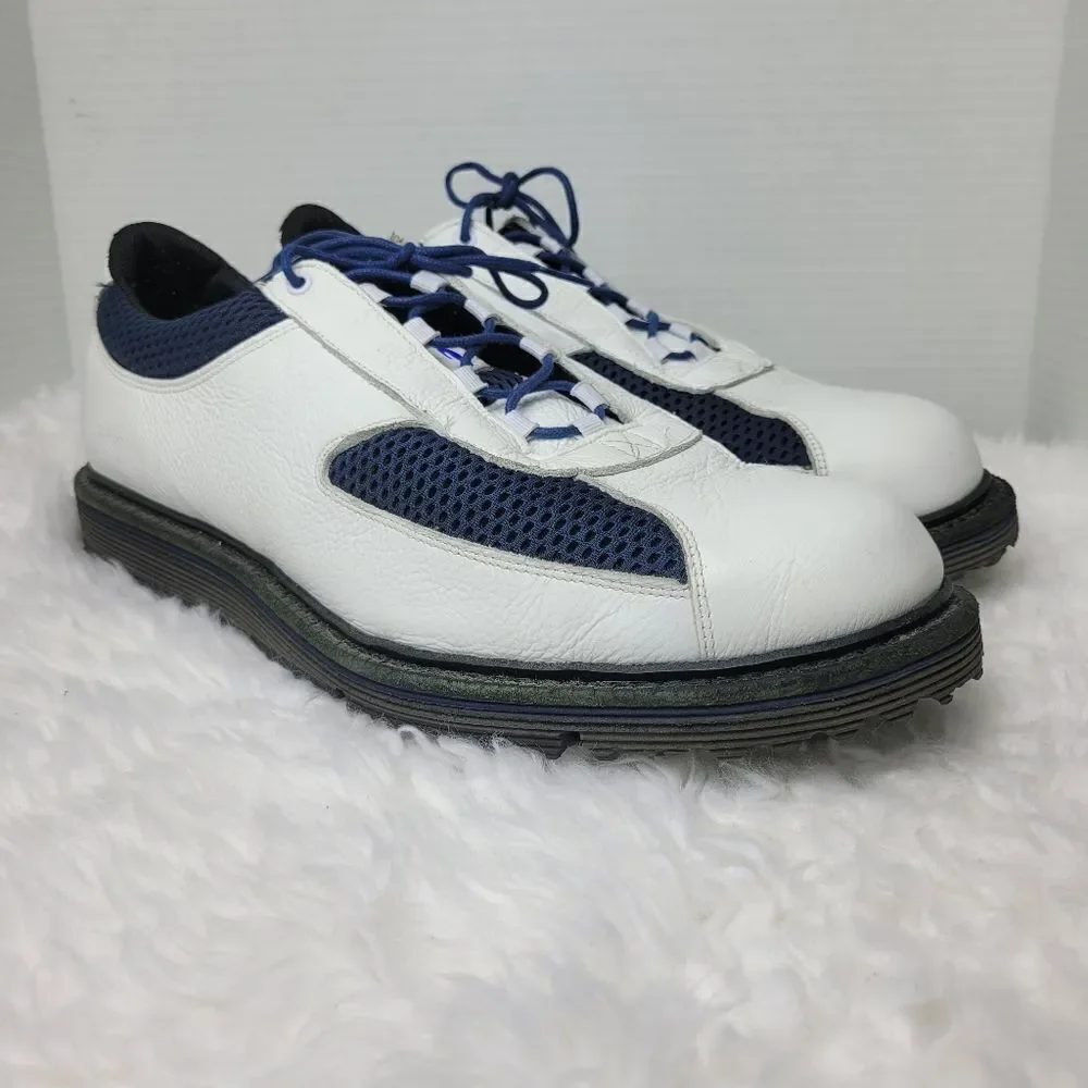 Allen Edmonds Jack Nicklaus Mens Shoes size 11 White Navy Hybrid Spikeless Golf